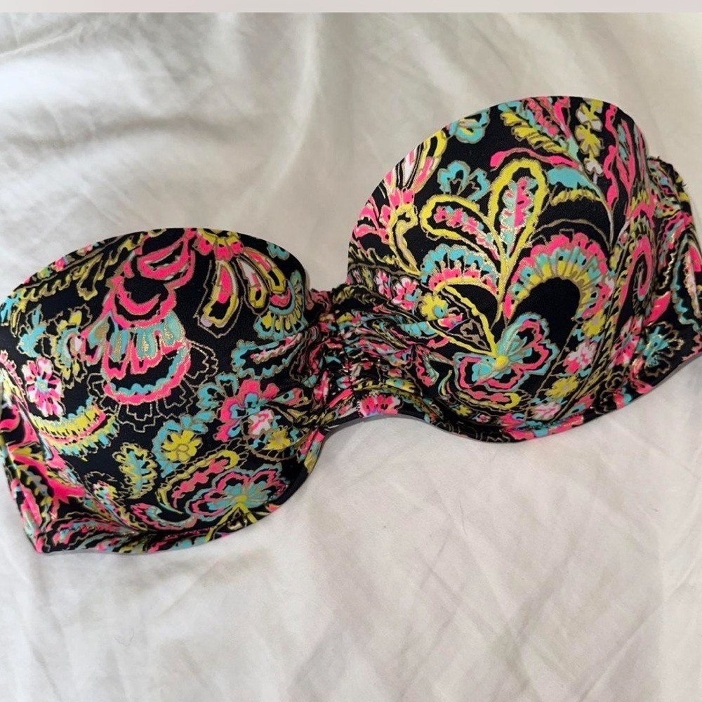 Victorias Secret 36C print strapless Bikini Top